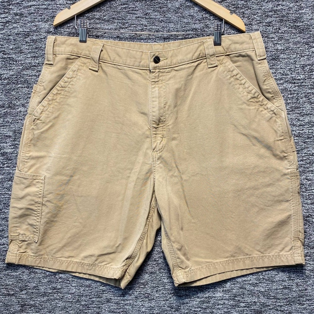 Carhartt Carpenter Shorts Mens 40 Tan Canvas Loose Fit B147 DKH Workwear
